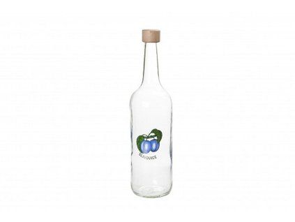 láhev 1,0 l Geradelhals, ŠVESTKY, uz.dřevo