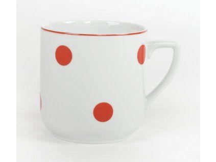 hrnek 400ml PĚTKA-Červ.puntík, čes.porcelán