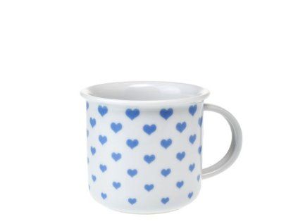 hrnek 250ml TINA - modrá SRDÍČKA, U3395/25, čes.porcelán