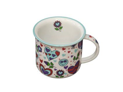 hrnek 250ml TINA - VES.SRDÍČKA MODRÁ, čes.porcelán