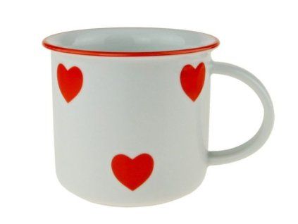 hrnek 250ml TINA - ČERV.SRDÍČKA, čes.porcelán