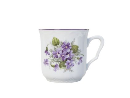 hrnek 270ml KAREL-FIALKY 8354 V1+V3, čes.porcelán
