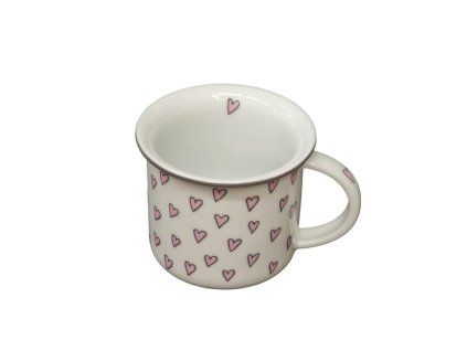 hrnek 100ml TINA - SRDÍČKA RŮŽOVÁ-LEM, čes.porcelán