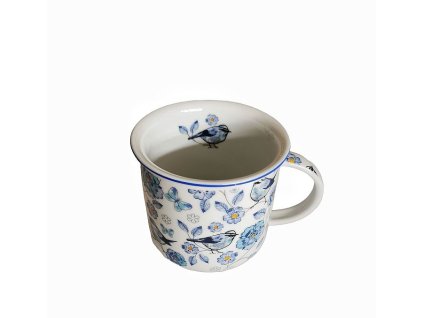 hrnek 380ml TINA - MODŘÍ PTÁCI DF, čes.porcelán