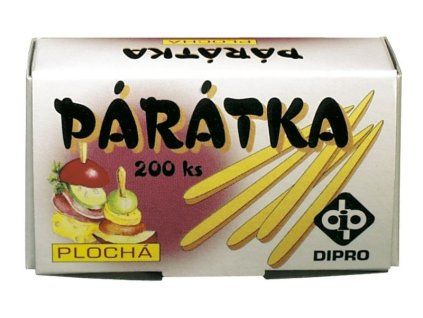párátka  200ks, plochá, dřevo, EAN, pap.krab.