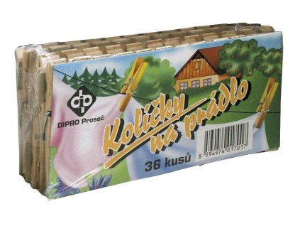 kolíčky 36ks, 7,4x1,3x0,9cm, dřevěné