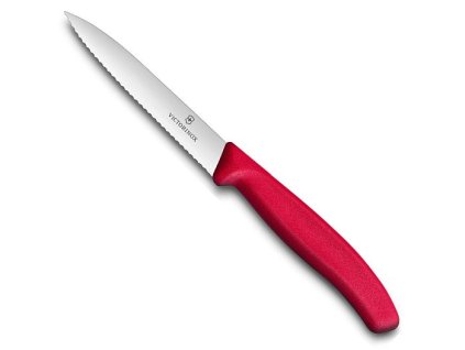 nůž 10cm kuch., VLNKA ČERVENÝ, VICTORINOX
