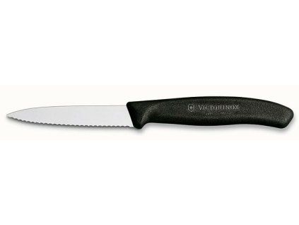 nůž  8cm kuch., VLNKA ČERNÝ, VICTORINOX