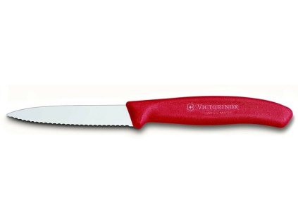 nůž  8cm kuch., VLNKA ČERVENÝ, VICTORINOX