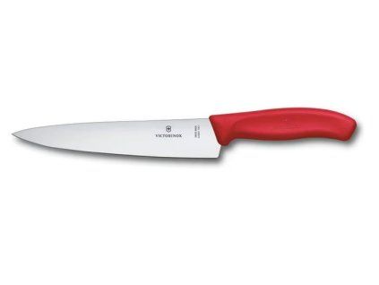 nůž 19cm šéfkuchařský rovný, červený, blistr, VICTORINOX