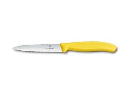 nůž 10cm kuch., VLNKA ŽLUTÝ, VICTORINOX