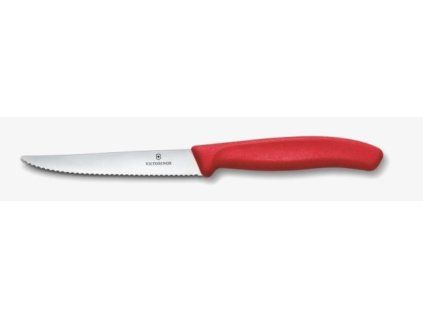 nůž 11cm, STEAK a PIZZA, vlnkovaný, červený, VICTORINOX
