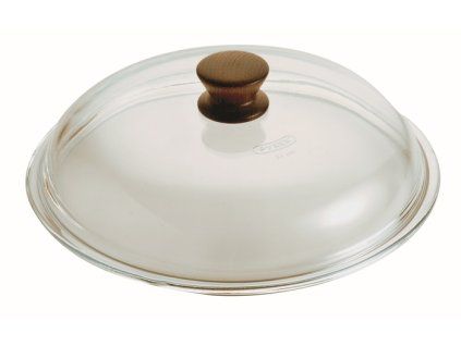 poklice d28cm, PYREX sklo, vč. dřev. úchytu