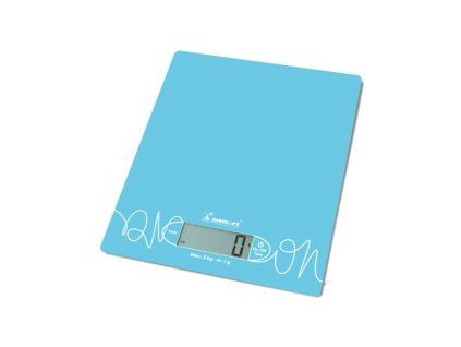 váha  5kg kuch.dig., 6854-modrá, sklo, vč. bat.
