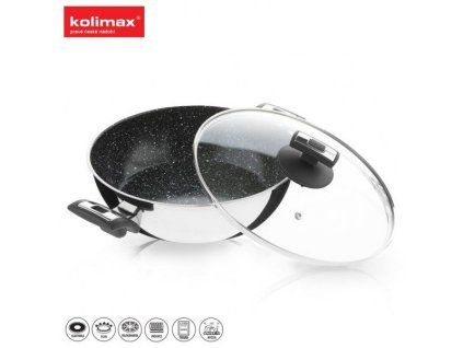 pánev d26cm+PO skl., CERAMMAX Pro Comfort, v.8cm, 2ucha, čer.gr.