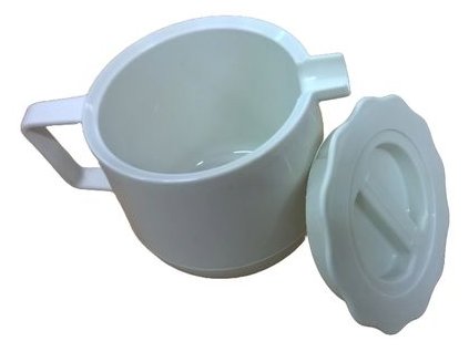 konvice 0,3l bílá + víčko, (tablet), d9,7x9,5cm, plast