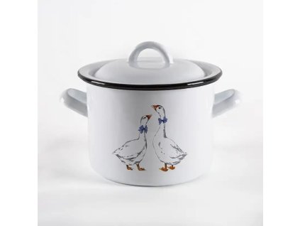 hrnec+PO d21cm, 6,0l HUSY, bílý smalt