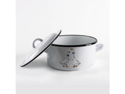 rendlík+PO d18cm, 2,0l, HUSY, bílý smalt