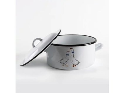 rendlík+PO d22cm, 4,0l, HUSY, bílý smalt
