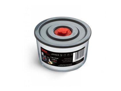 dóza 2,00l, plast.víko s vaku-ventil, sklo SIMAX