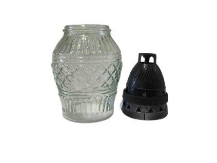 sklo hřbitovní TULPNA Z503+víčko plast, d11x(13,5+7)cm