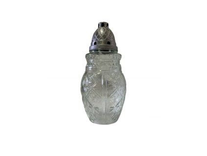 sklo hřbitovní TULPNA Z570+víčko plast, d12.5x(20+7)cm