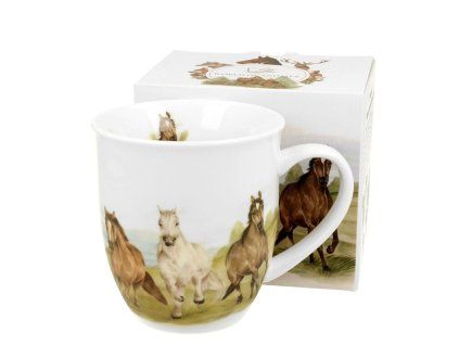hrnek 400ml KONĚ v trysku, DB, porcelán