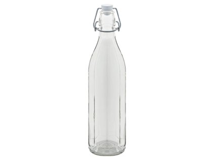láhev 1,0l KULATÁ, COSTOLATA, patent.uzávěr,sklo