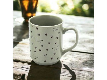hrnek 340ml SRDCE, šedý BL-4601-3  porcelán