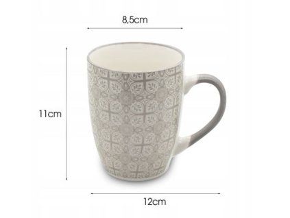 hrnek 350ml ROZETA, šedý BL-4596-1  keramika