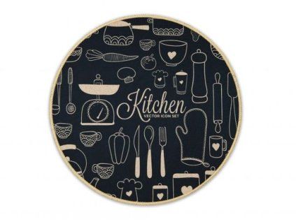 prostírání d38cm, hnědé KITCHEN, TR-MD033, proplétané