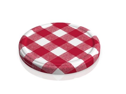 víčko TWIST  66-10ks KÁRO větší, červenobílé (skl.377ml)