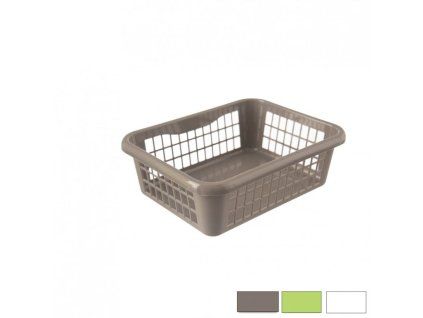 košík A6 20x15,5x 6,6cm, prolamovaný, 3barvy, plast