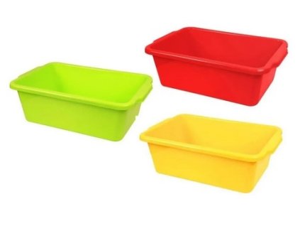 dřez 15,0l hranatý MIX barev, 47,5x28.8x17,7cm, pevný plast