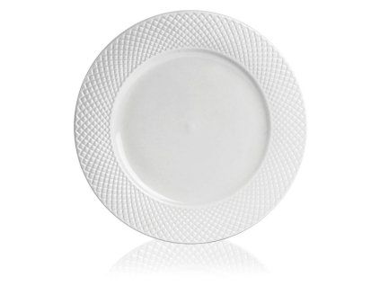 talíř d26,5cm mělký, MEDIOLAN, bílý porcelán
