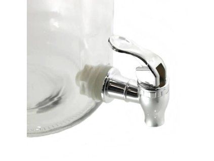 ND-kohout+těsnění láhve 4,0l sklo, stříbrný, plast