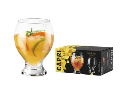 sklen. 460ml, 6ks, BOHEMIA PR. CAPRI, malá stopka
