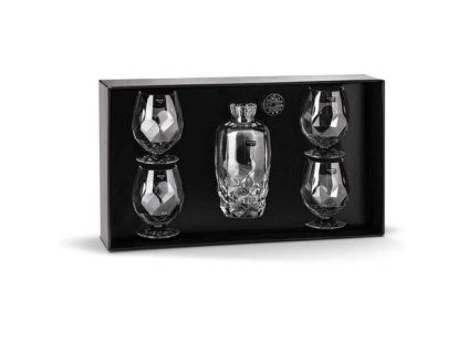 karafa 1,0l+sklen. 530ml, 4ks,DESIRE, BOHEM.PR., koňak, DB