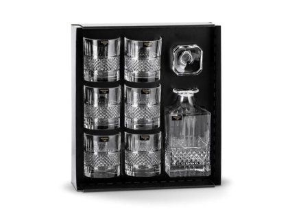 karafa 0,85l+sklen. 340ml, 6ks, ELEGANTE, BOHEMIA PR., whisky, DB