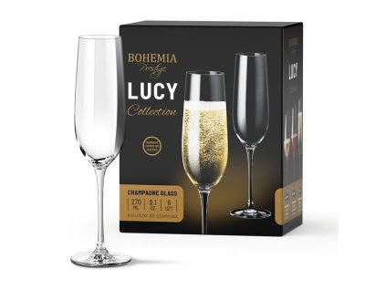 sklen. 270ml, 6ks, BOHEMIA PR. šampus, LUCY, DB