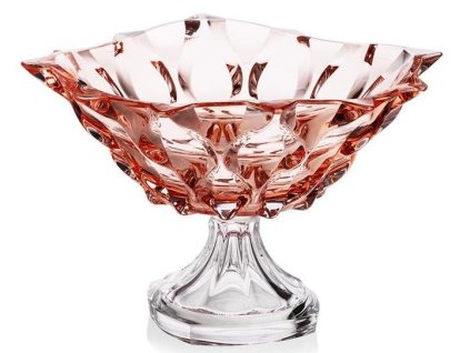 mísa d30,5cm, BOHEMIA SAMBA PINK, na noze, barev. sklo