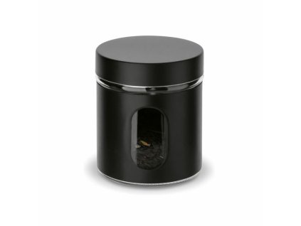dóza 0,65l SKLO ČERNÁ, d10x12cm, průhled