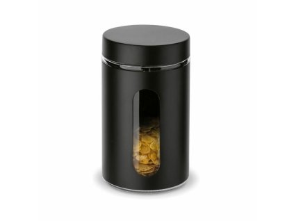 dóza 1,00l SKLO ČERNÁ d10x18cm, průhled