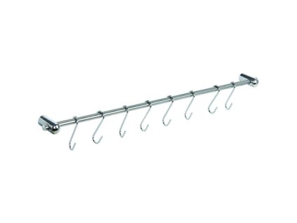 tyč  54cm-držák kuch.náčiní, 8háčků, kov