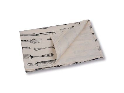 utěrka 40x60cm, VZOR příbor+válek, bavlna