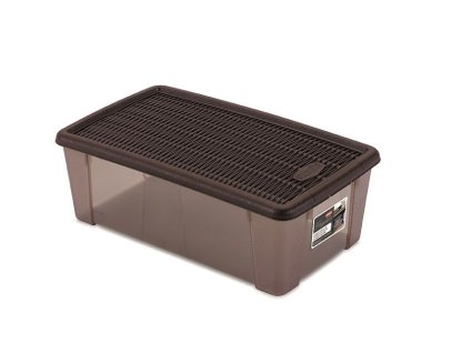box  5,0l+víko 32,5x19x11cm hnědý ELEGANCE-M