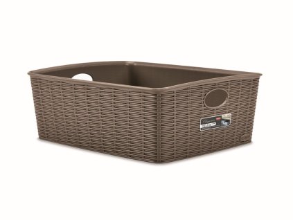 košík 36x29x13cm, mocca ELEG.-L high, im.ratan