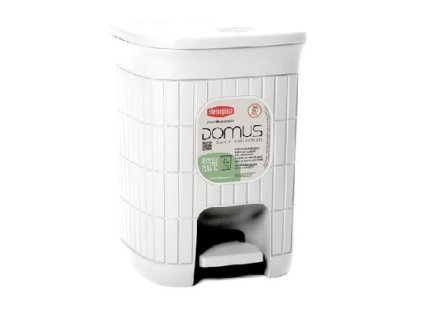 koš odp. 6l pedál.bílý DOMUS, 20,5x20,5x28cm, plast