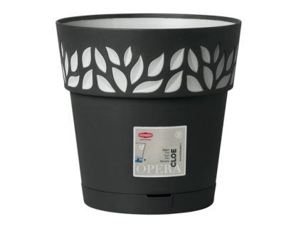 květ. d25xh25cm CLOE GRAFIT/šedá+miska