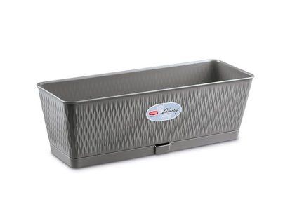 truhlík  50cm LIBERTY kam.šedý+miska,š18,v.16cm, plast